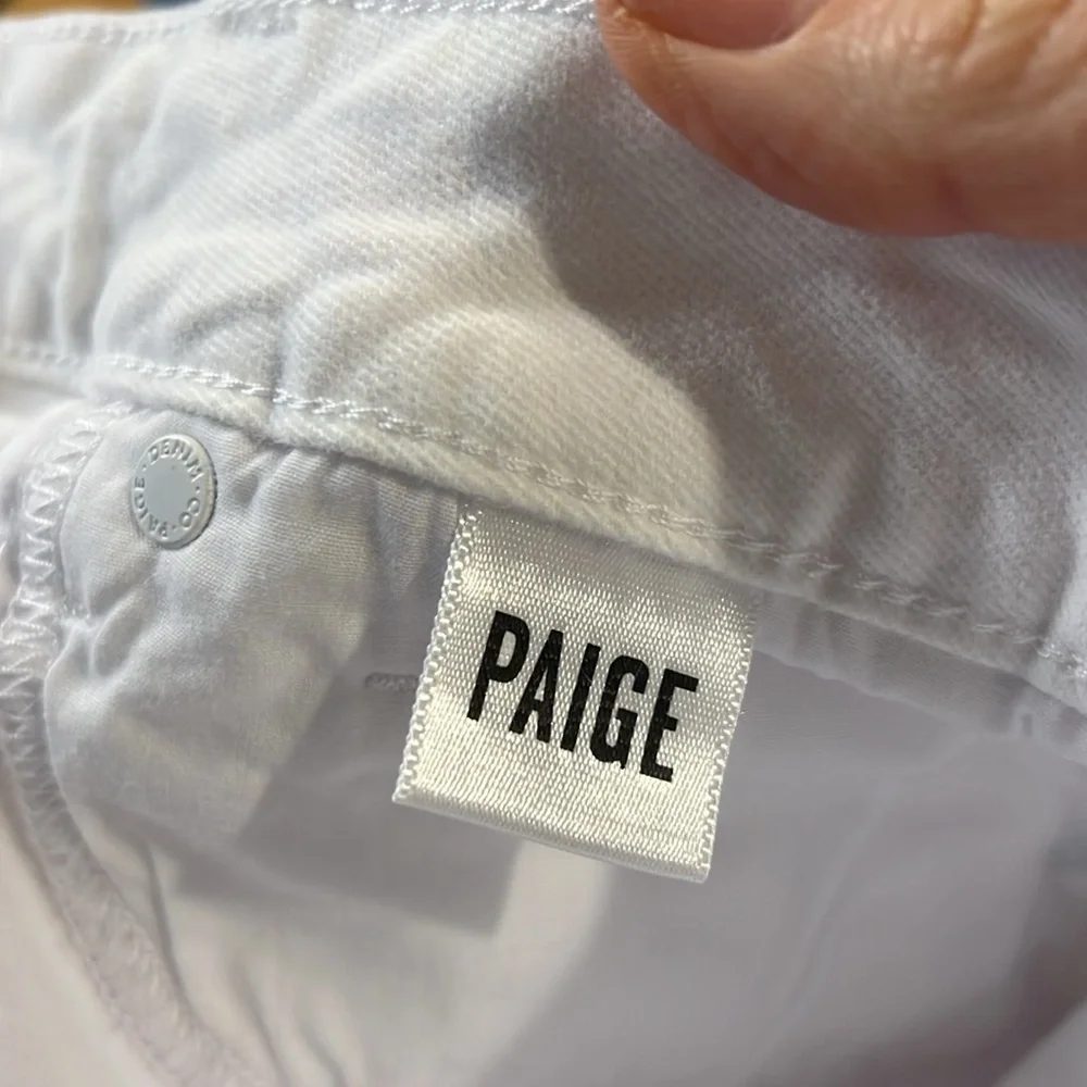 Paige White Jax Knee Jorts denim Bermuda shorts size 28